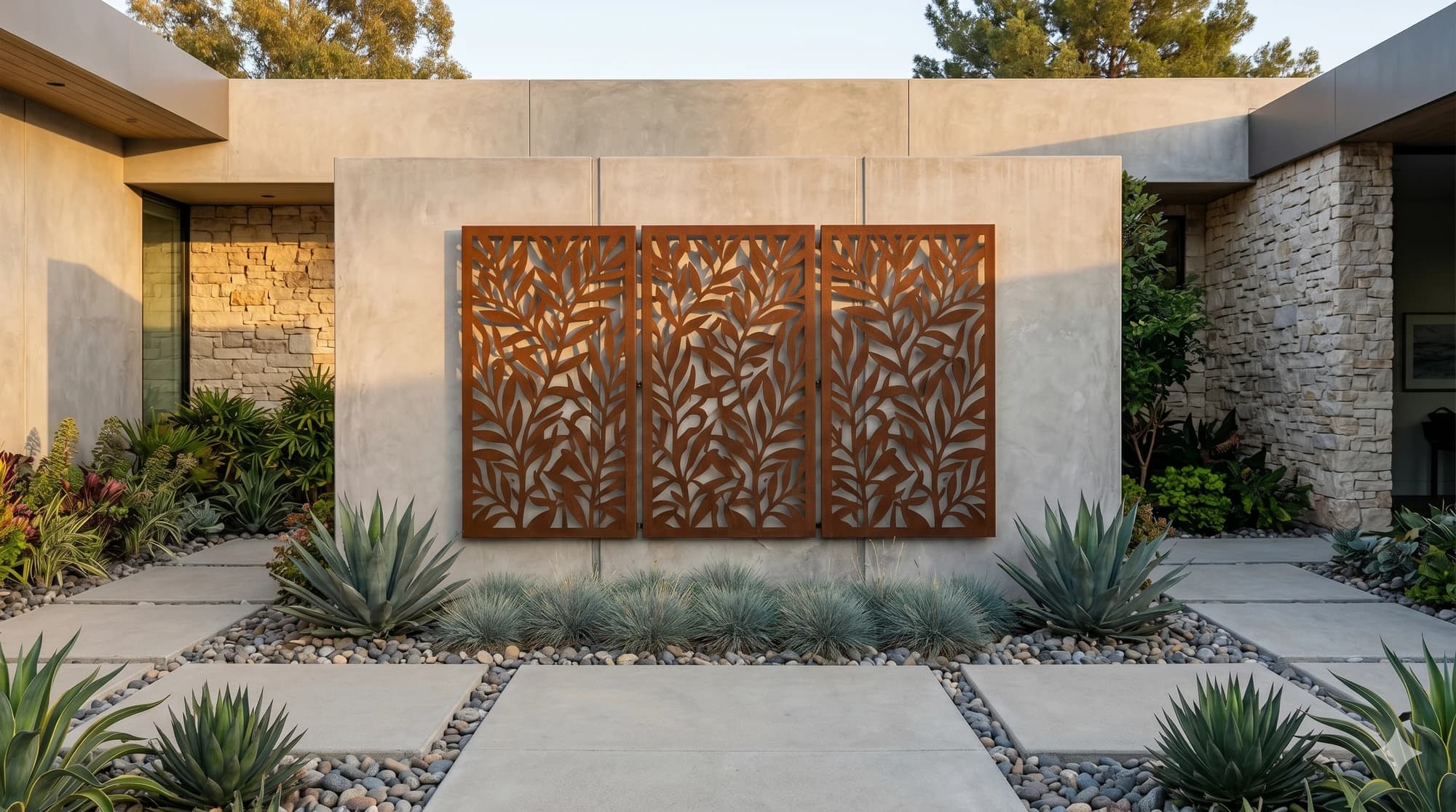 Exterior architectural metal wall panel used as a building feature.